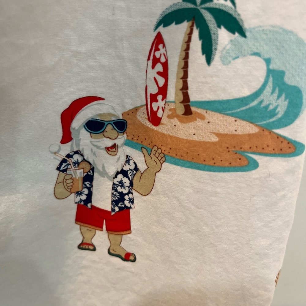 Denim and Flower Santa Beach Short Sleeve Button Up Shirt Men’s Size M | Surfing - Picture 3 of 5